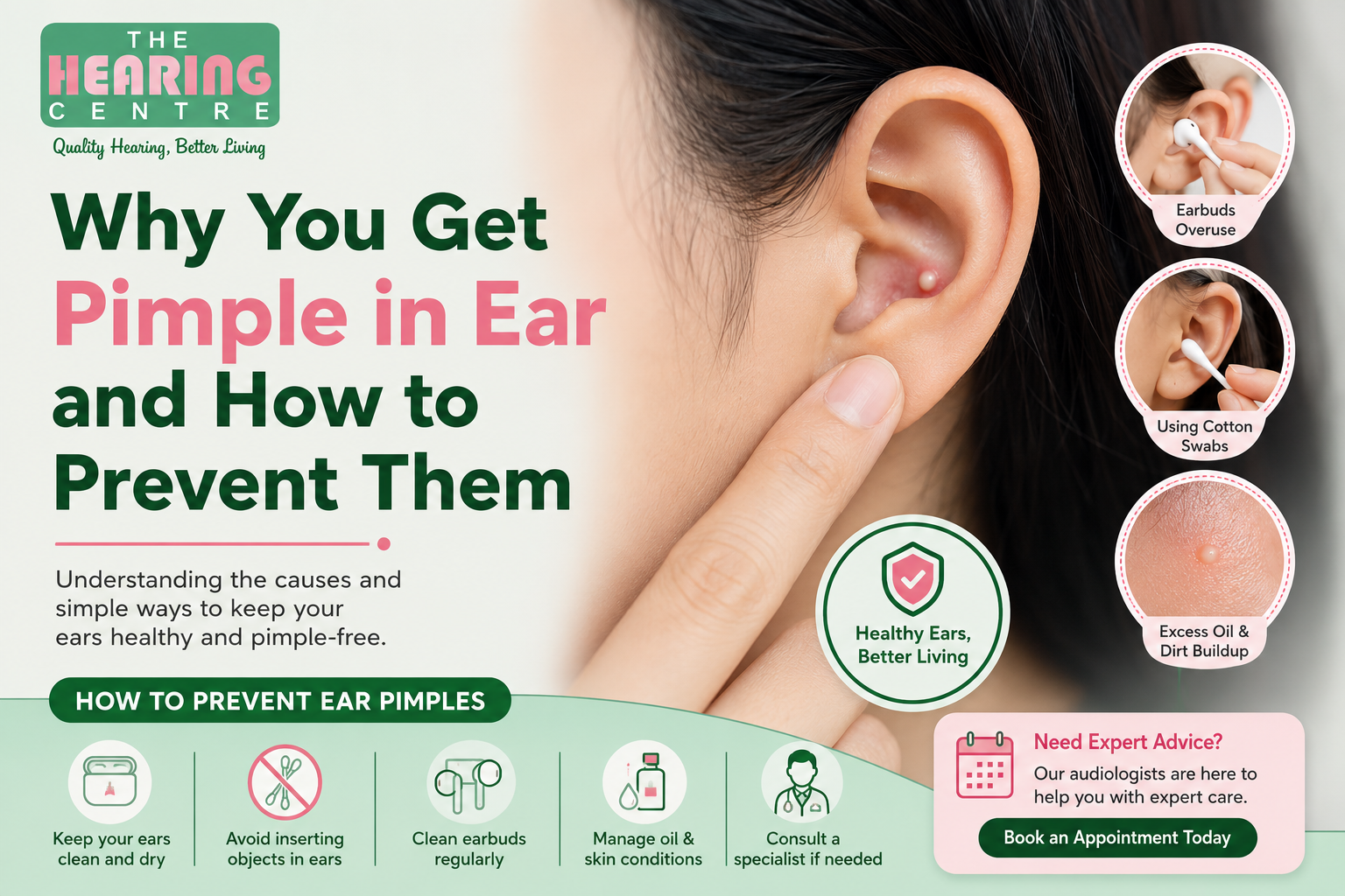 Why You Get Pimple in Ear and How to Prevent Them