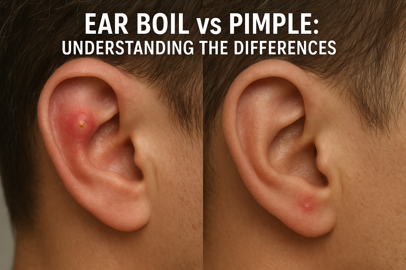 ear boil vs pimple